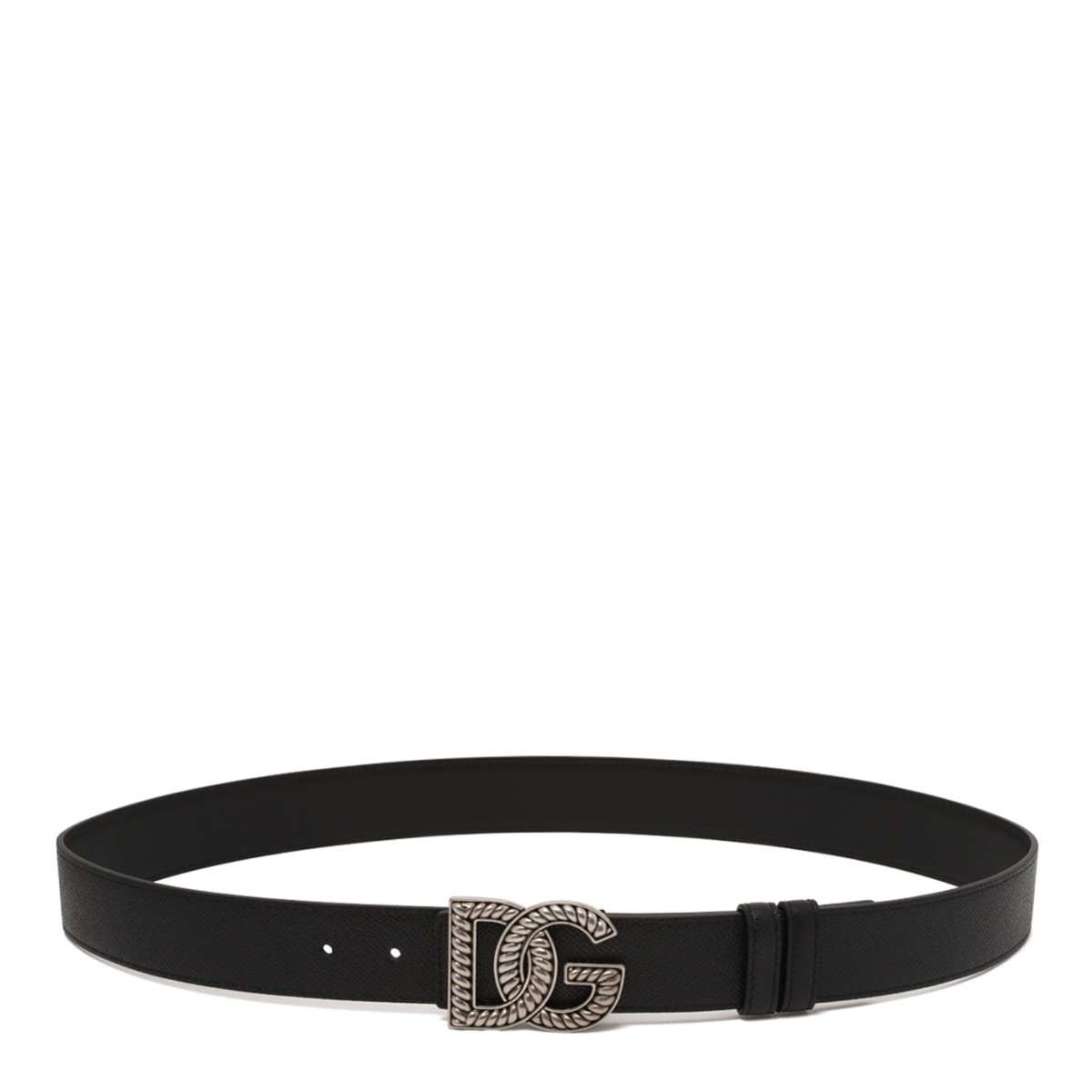 Black Alpine Print Calfskin Belt