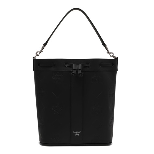 Black Leather Bucket Bag