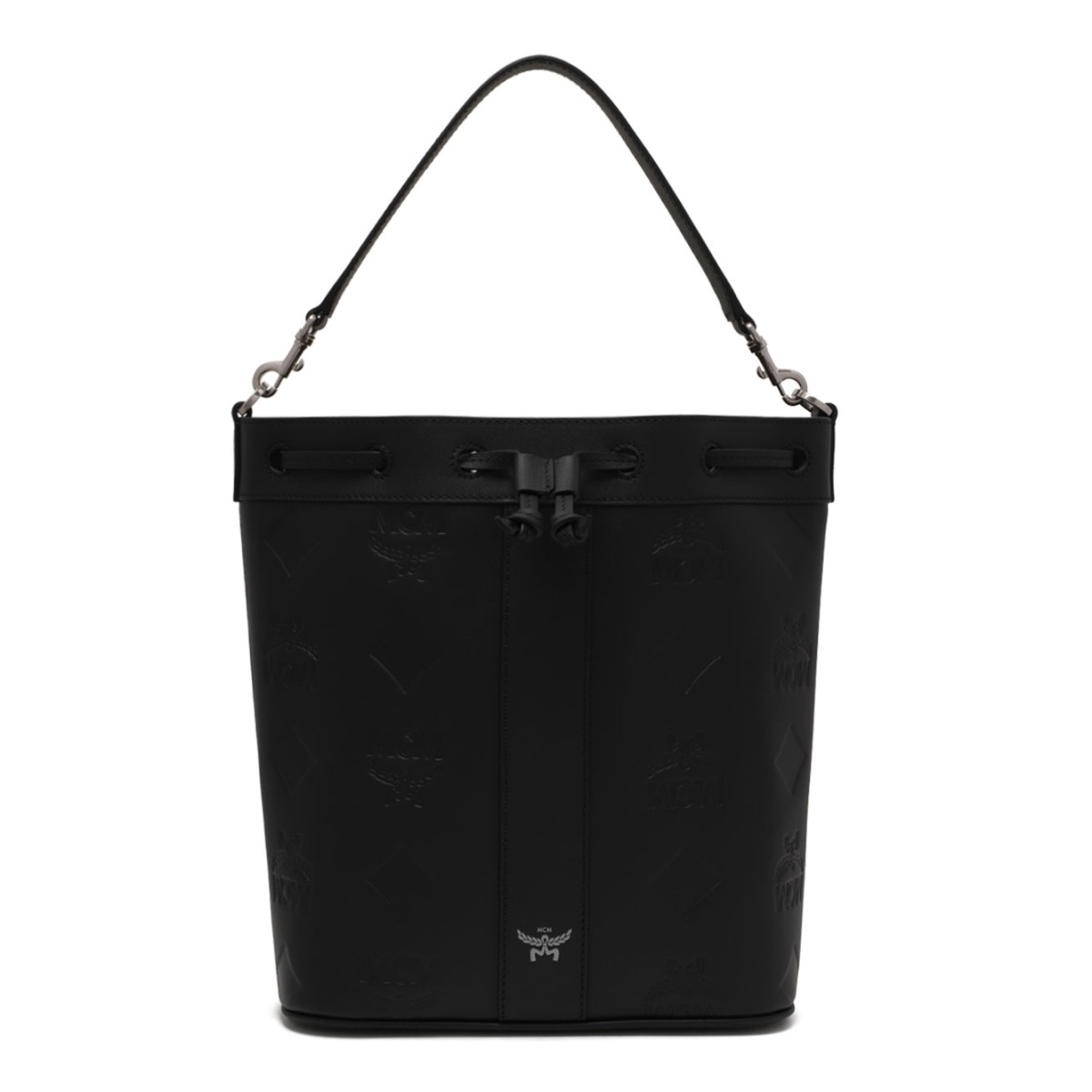 Black Leather Bucket Bag