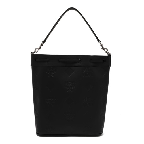 Black Leather Bucket Bag