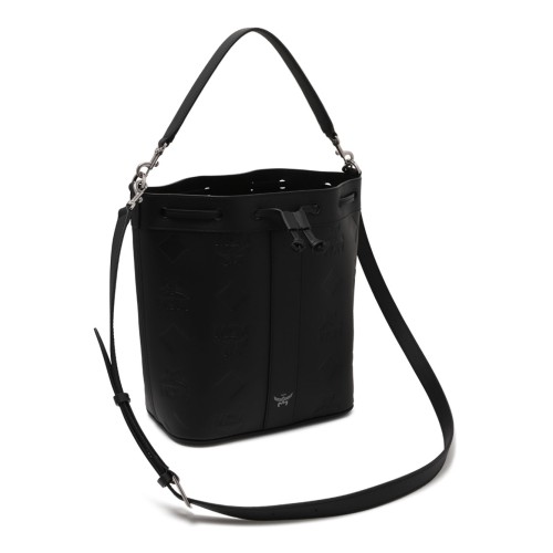 Black Leather Bucket Bag