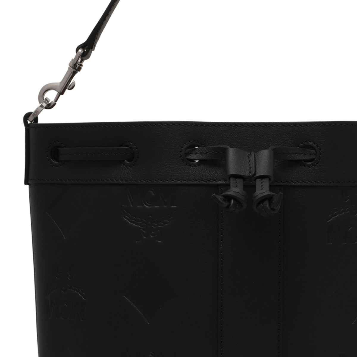 Black Leather Bucket Bag