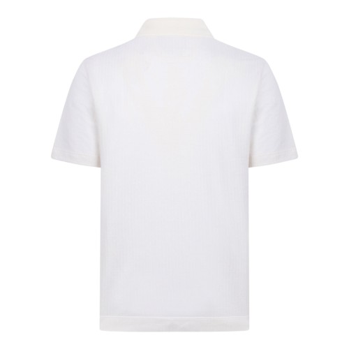 Natural Zip-Neck Polo Shirt In Cotton And Silk 2