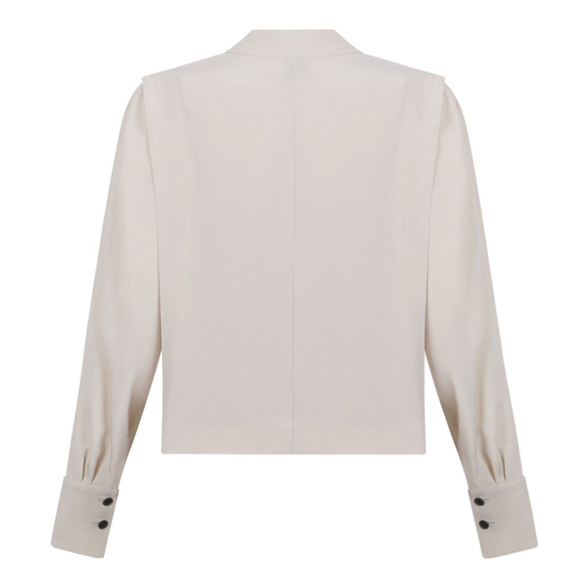 Ecru Felissa Long-Sleeved Flowing Crepe Top