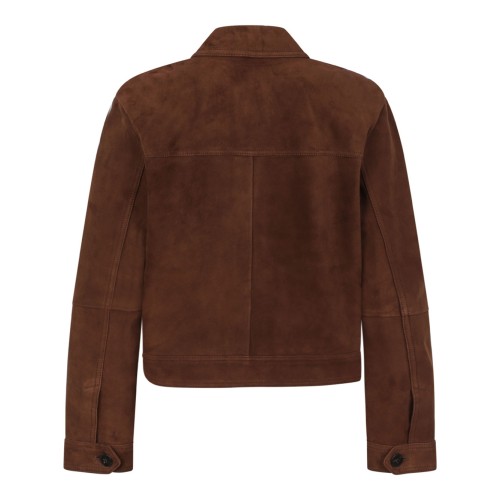 Chocolate Boxy Suede Jacket 2