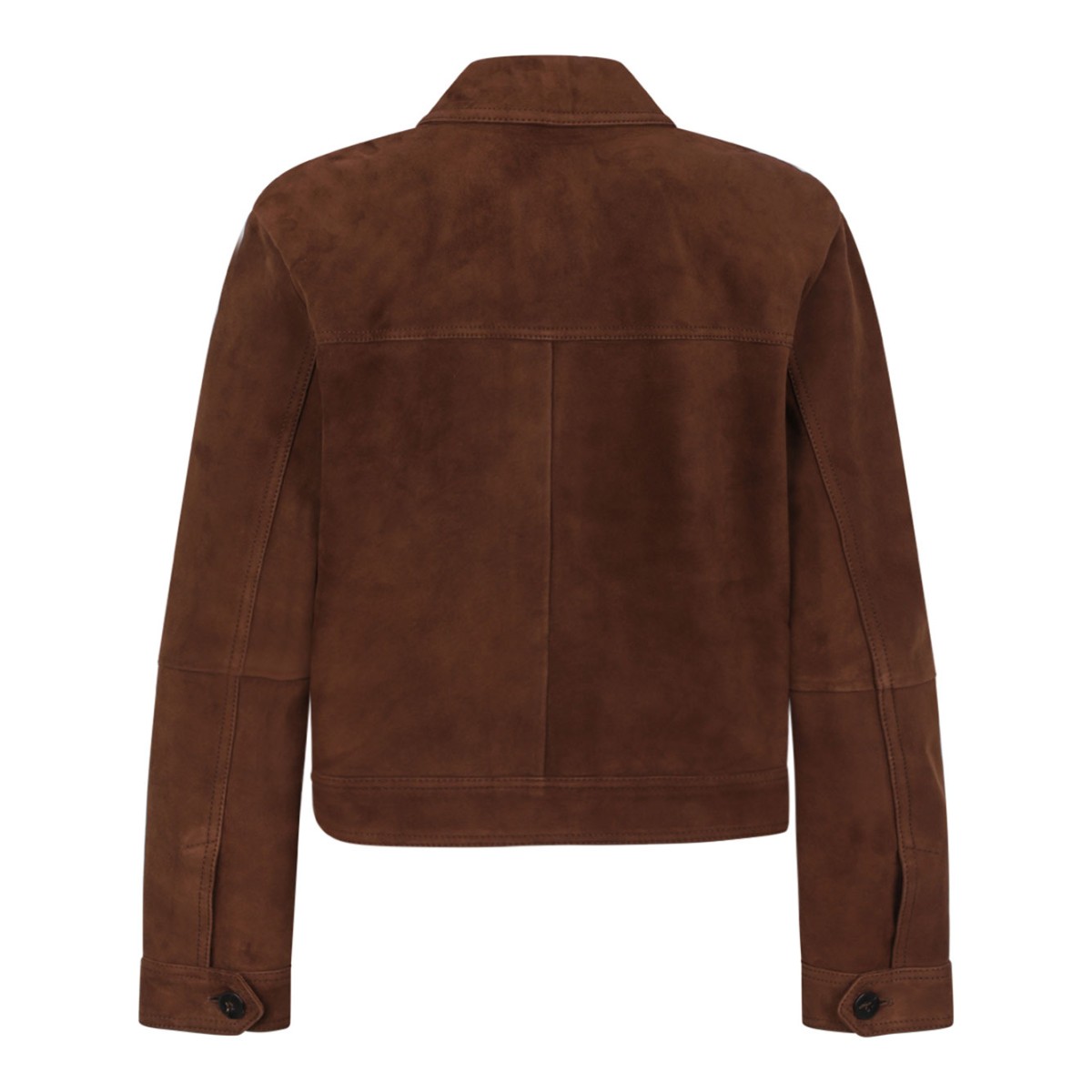 Chocolate Boxy Suede Jacket