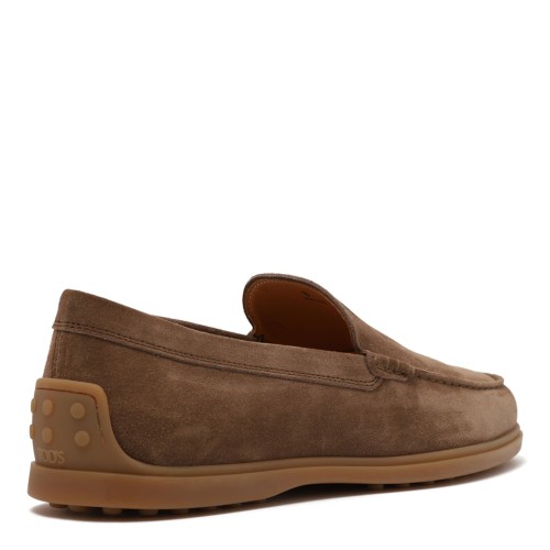 Brown Slipper Loafers In Suede