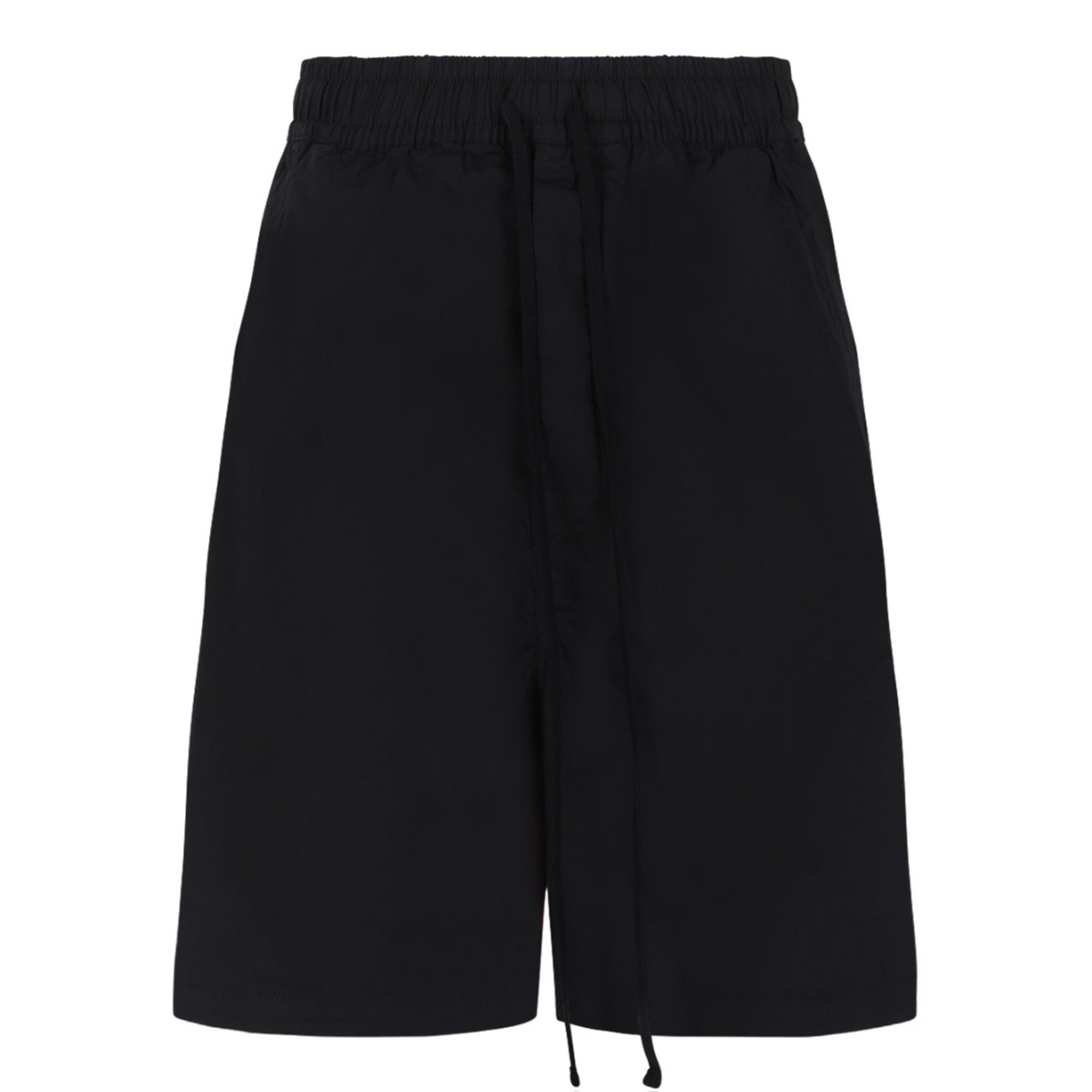 Black Drawstring Shorts In Cotton Blend