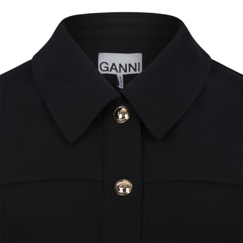 Black Twill Suiting Mini Dress