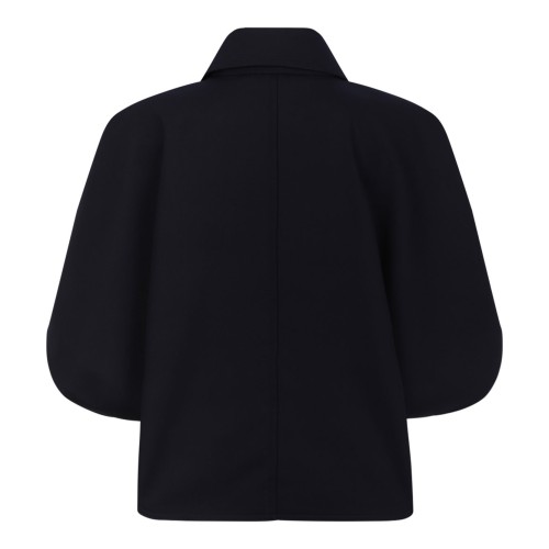 Navy Blue Drip-Proof Gabardine Hood Box Crop Cape 2