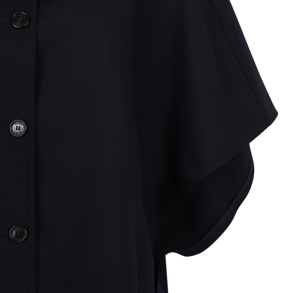 Navy Blue Drip-Proof Gabardine Hood Box Crop Cape