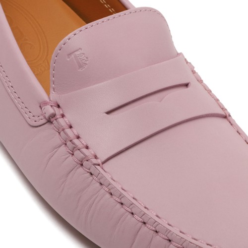 Light Pink Logo Detail Driving Loafers