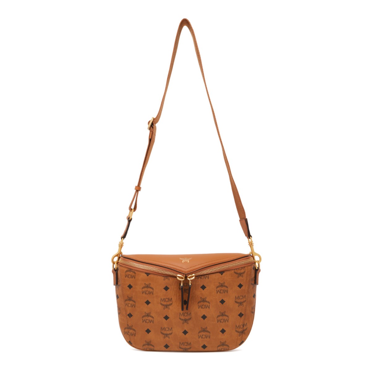 Cognac Diamond Bum Bag In Printed Canvas