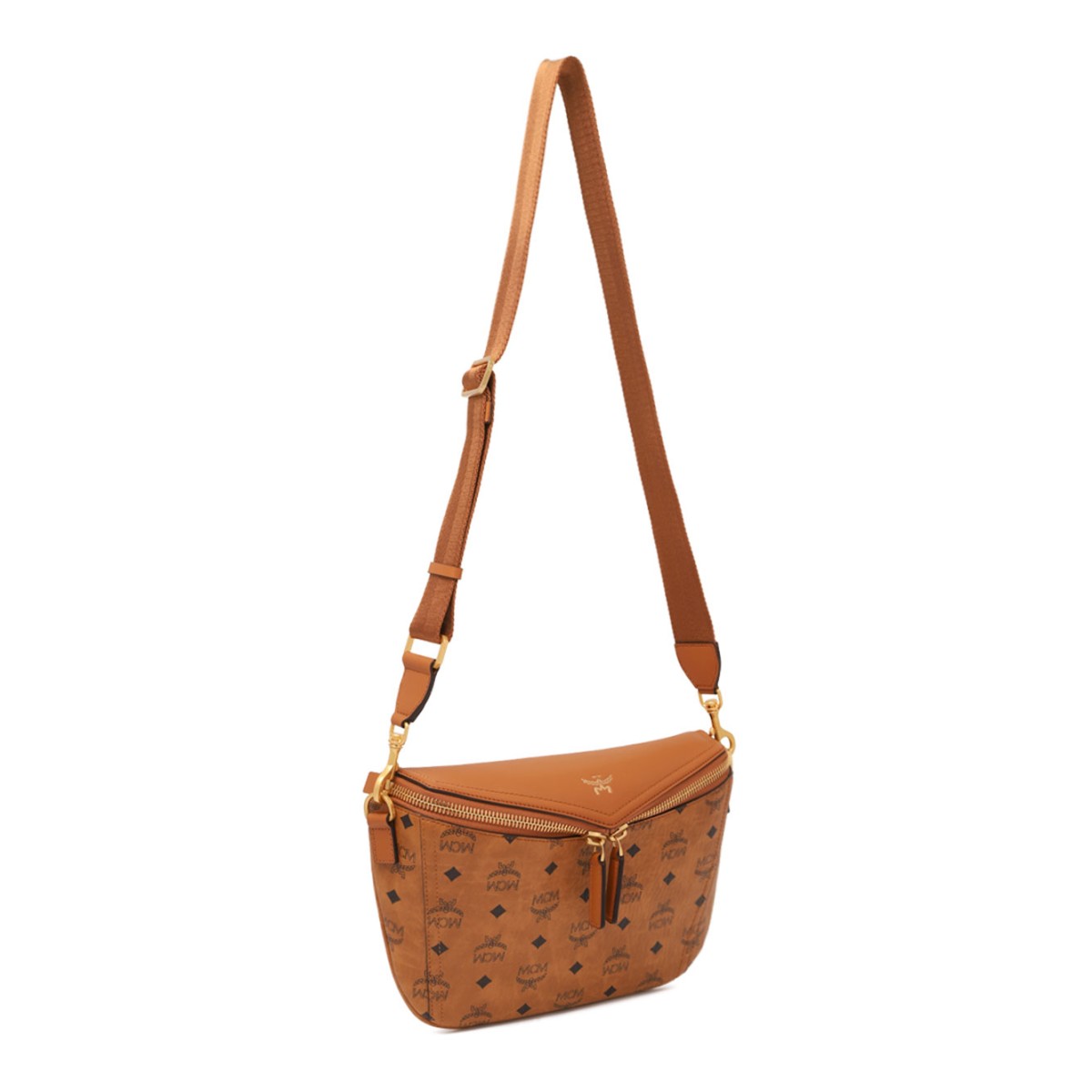 Cognac Diamond Bum Bag In Printed Canvas