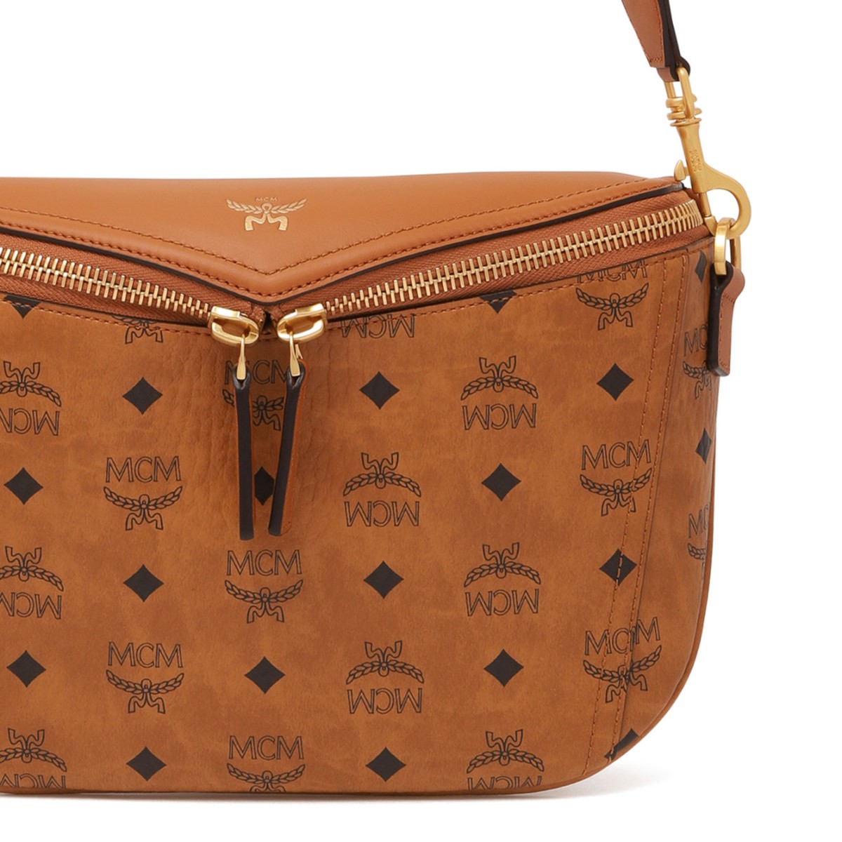 Cognac Diamond Bum Bag In Printed Canvas