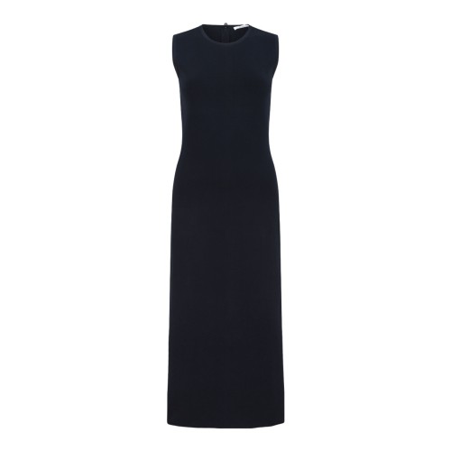 Navy Blue Long Sleeveless Dress
