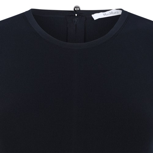 Navy Blue Long Sleeveless Dress