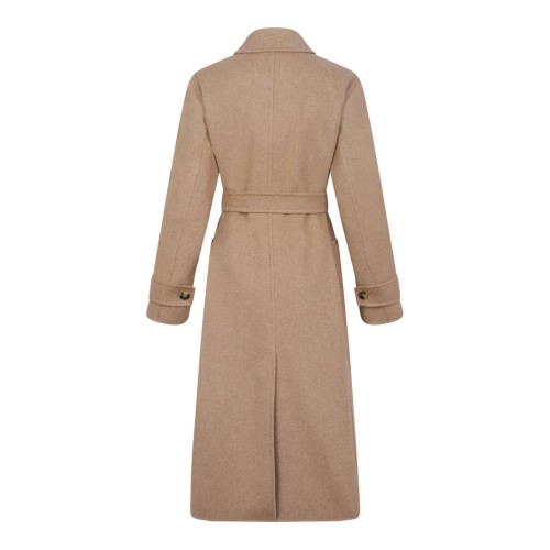 Belted Wool Coat In Camel 2