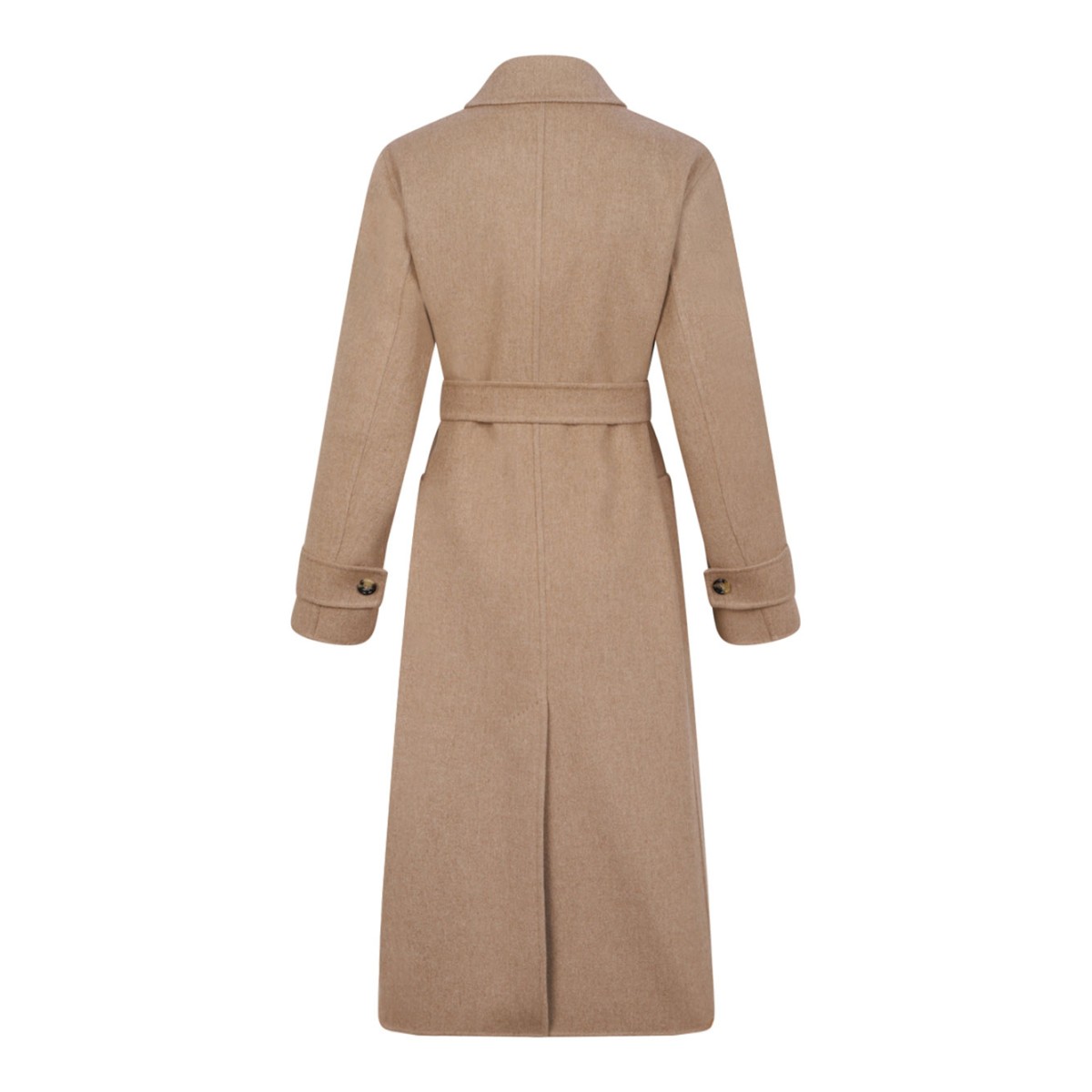 Belted Wool Coat In Camel