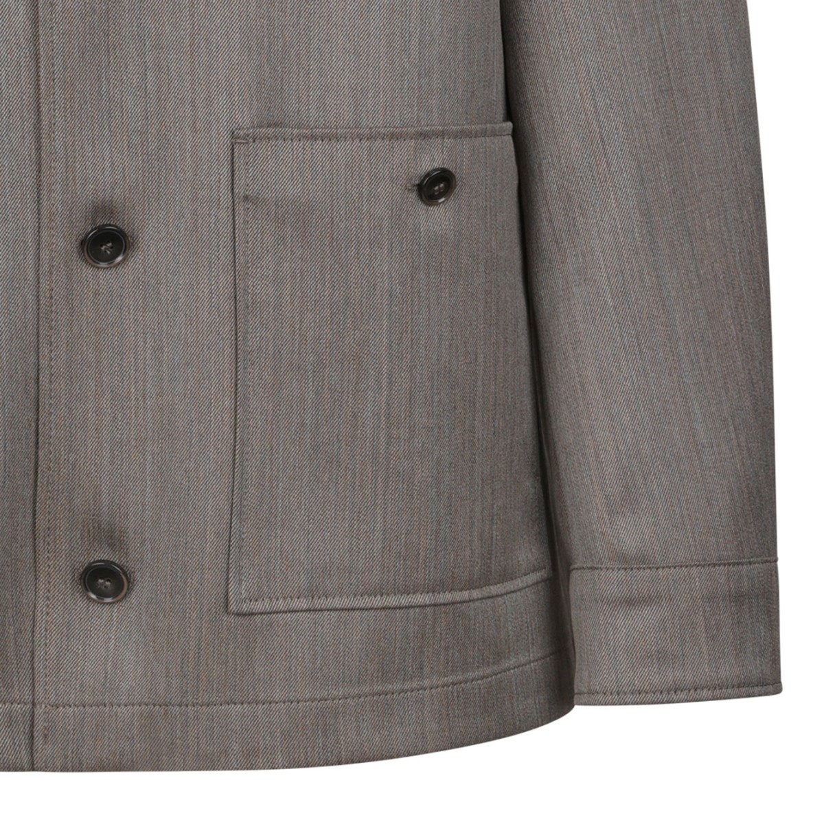 Open Green Relaxed-Fit Overshirt In Water-Repellent Wool