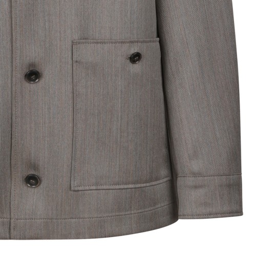 Open Green Relaxed-Fit Overshirt In Water-Repellent Wool