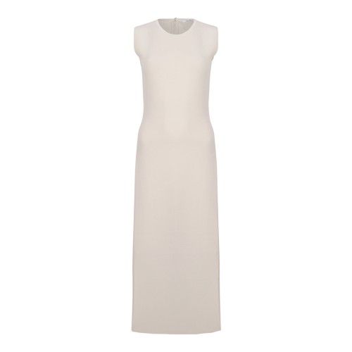 Ivory White Long Sleeveless Dress
