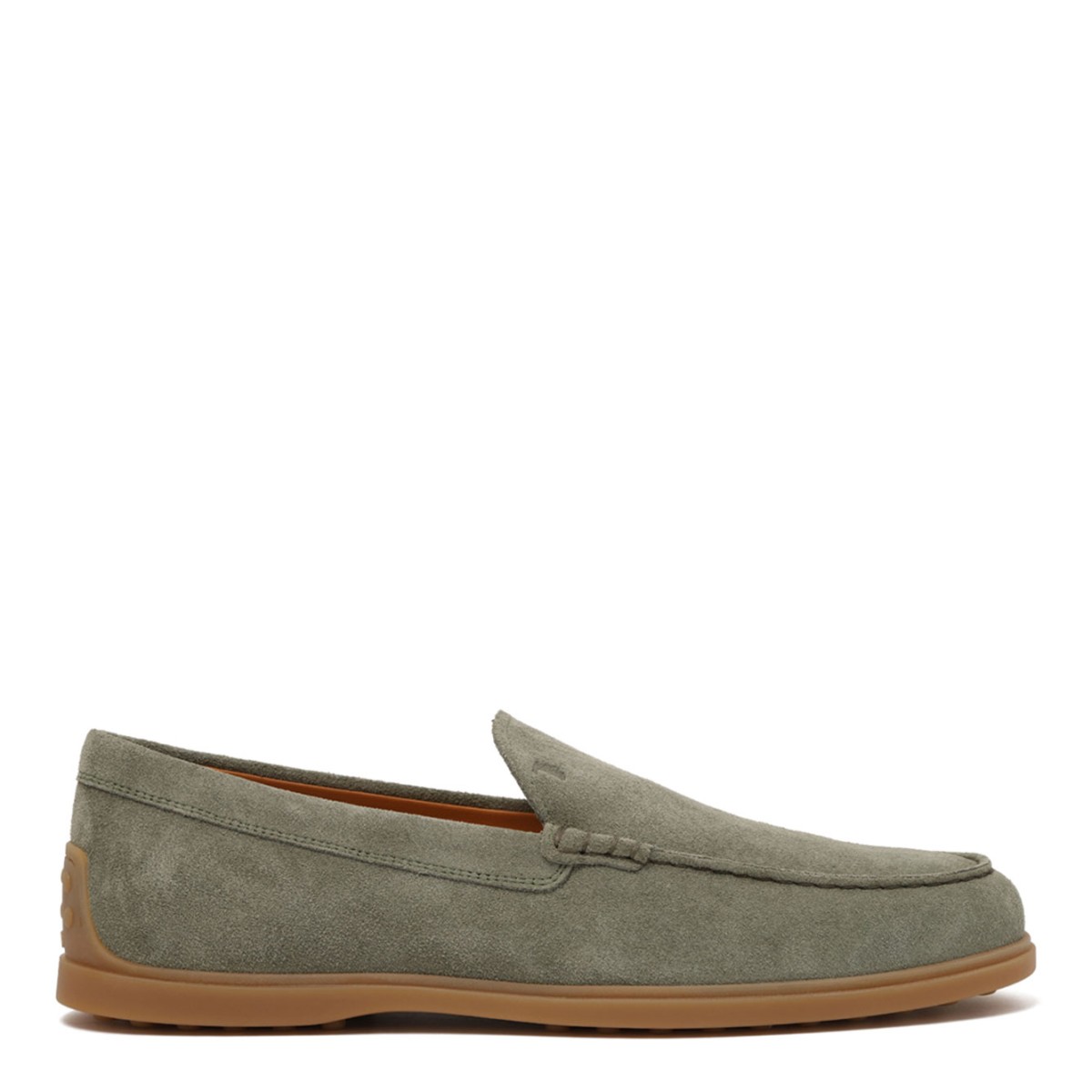 Dark Green Slipper Loafers In Suede