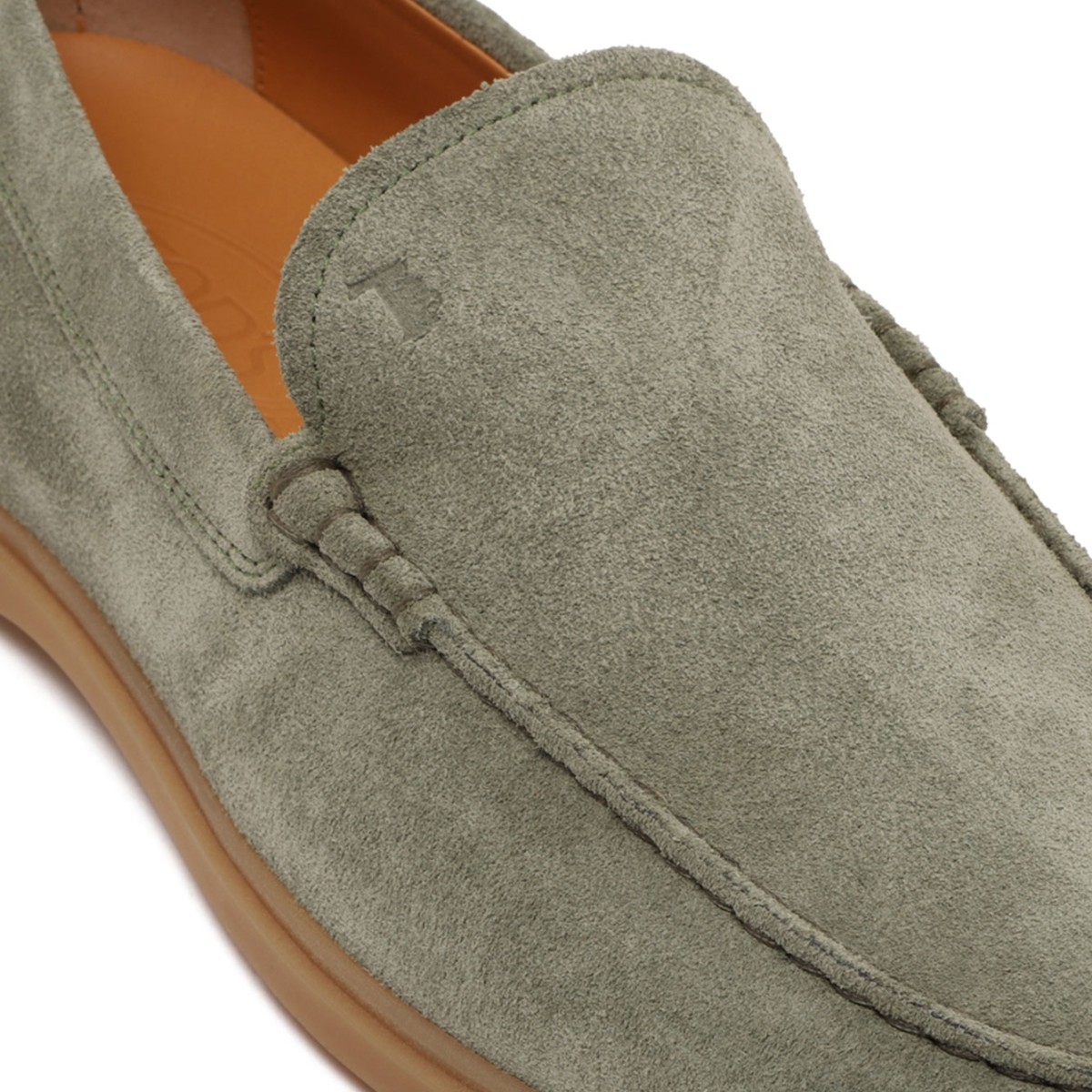 Dark Green Slipper Loafers In Suede