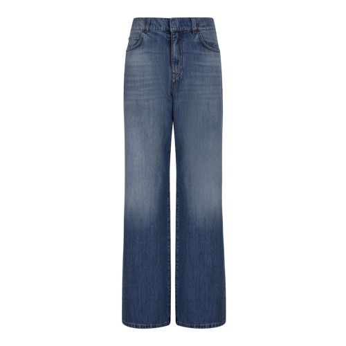 Blue Wide-Leg Jeans In Denim