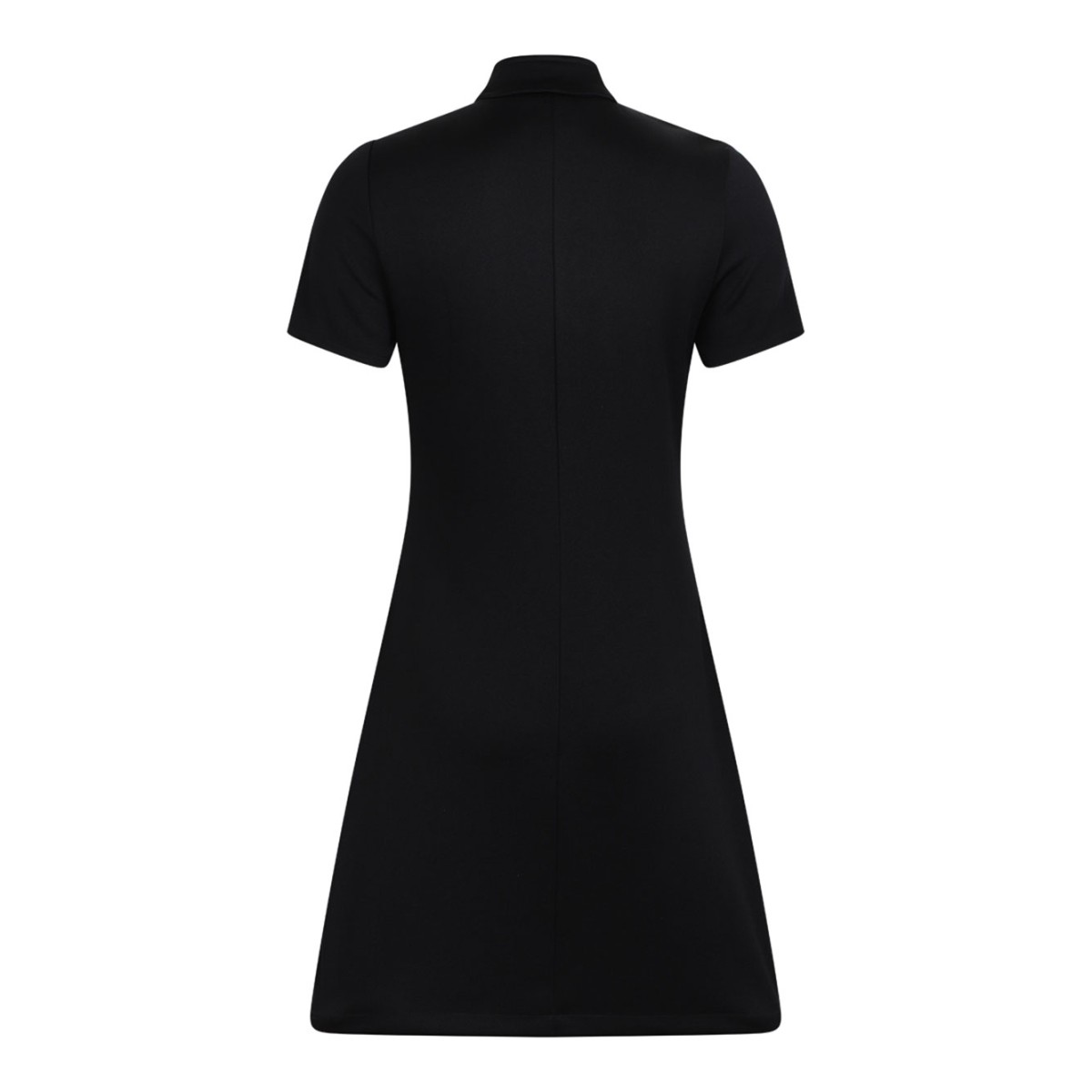 Black Zip Front Short Sleeve Dress
