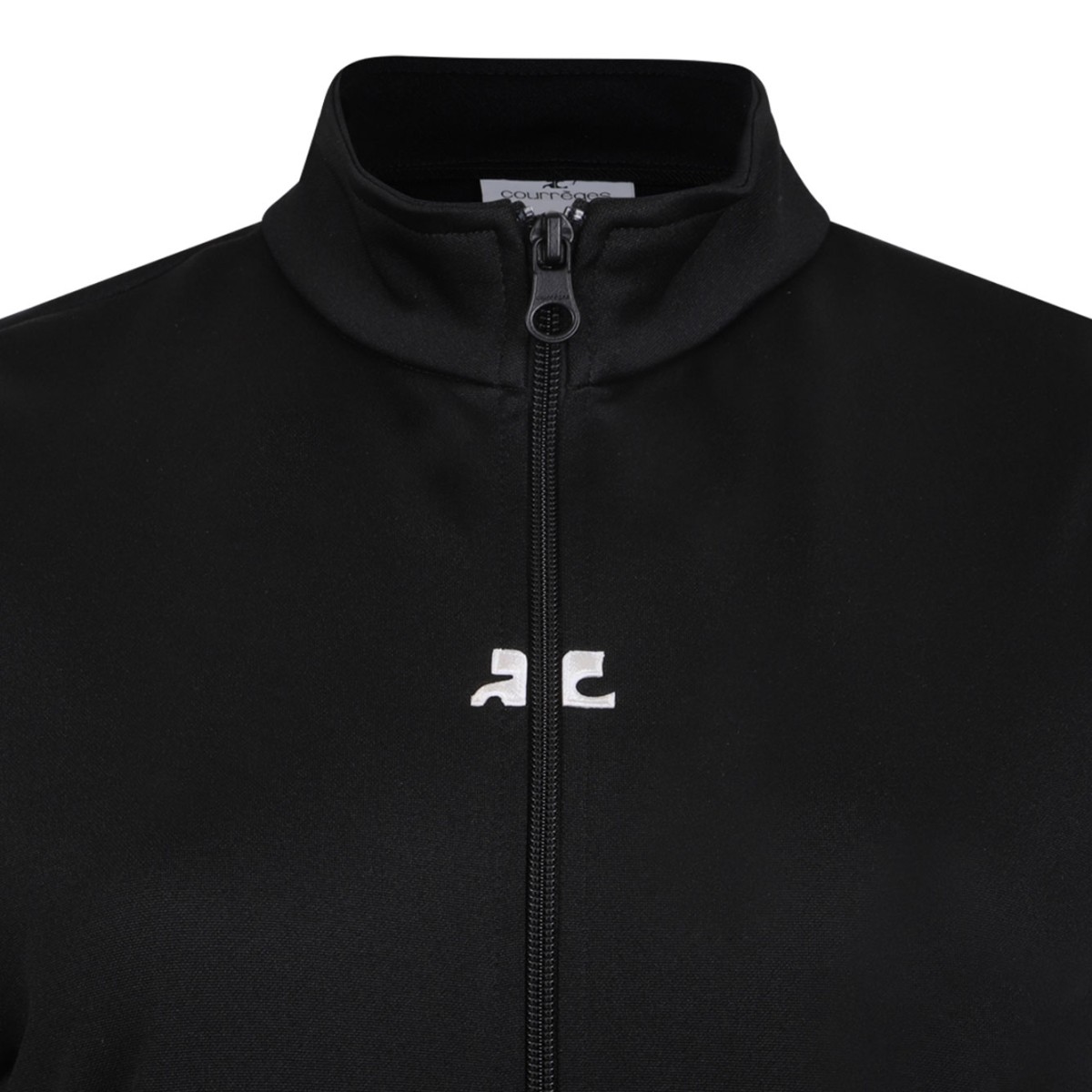 Black Zip Front Short Sleeve Dress