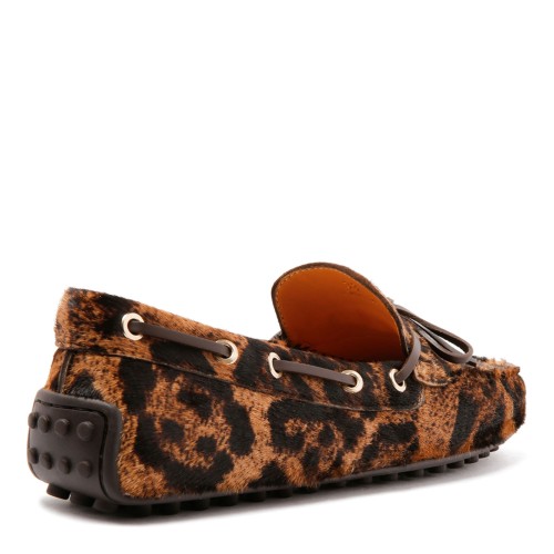 Brown Leopard Print Loafers
