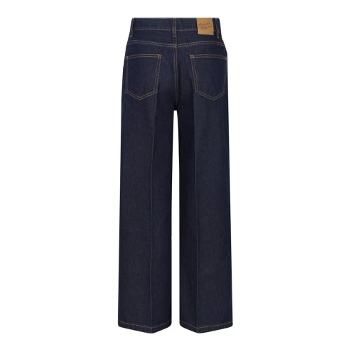 Dark Blue High Waisted Wide Leg Jeans 2