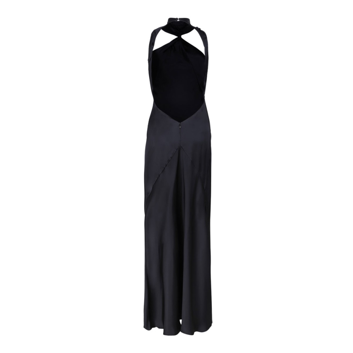 Black Satin Maxi Dress