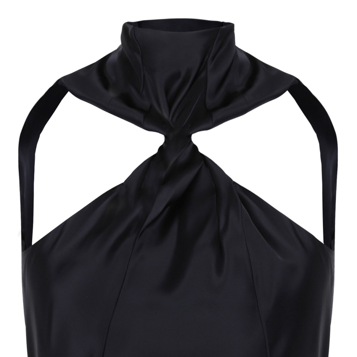 Black Satin Maxi Dress