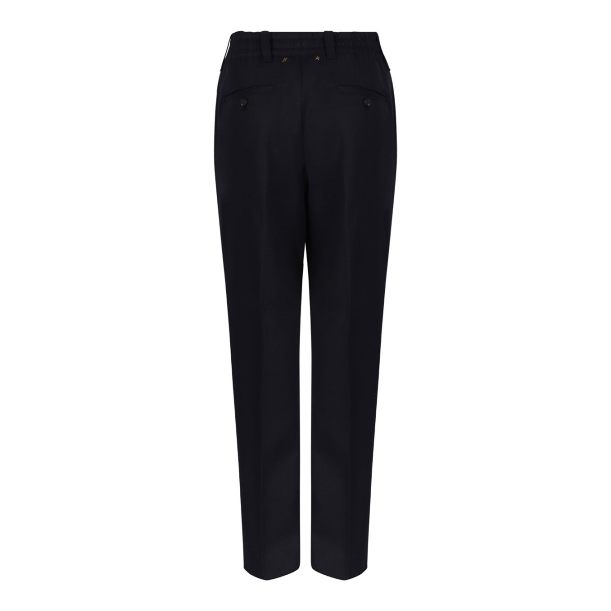 Navy Blue Loose Fit Straight Leg Trousers