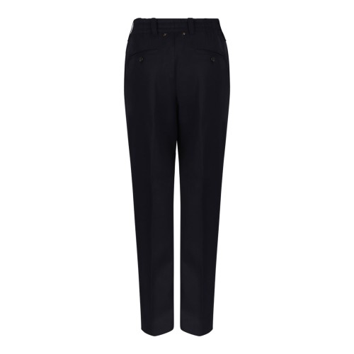 Navy Blue Loose Fit Straight Leg Trousers