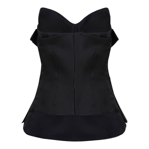Black Strapless Corset Top
