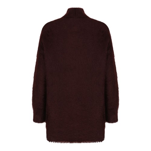 Cherry Open Midi Cardigan With A Brushed Finish 2