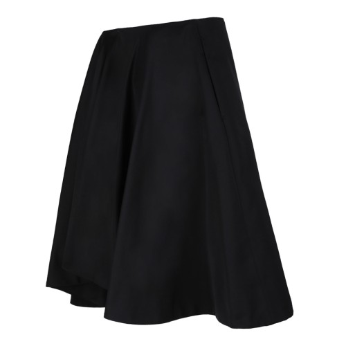 Black Flared Midi Skirt