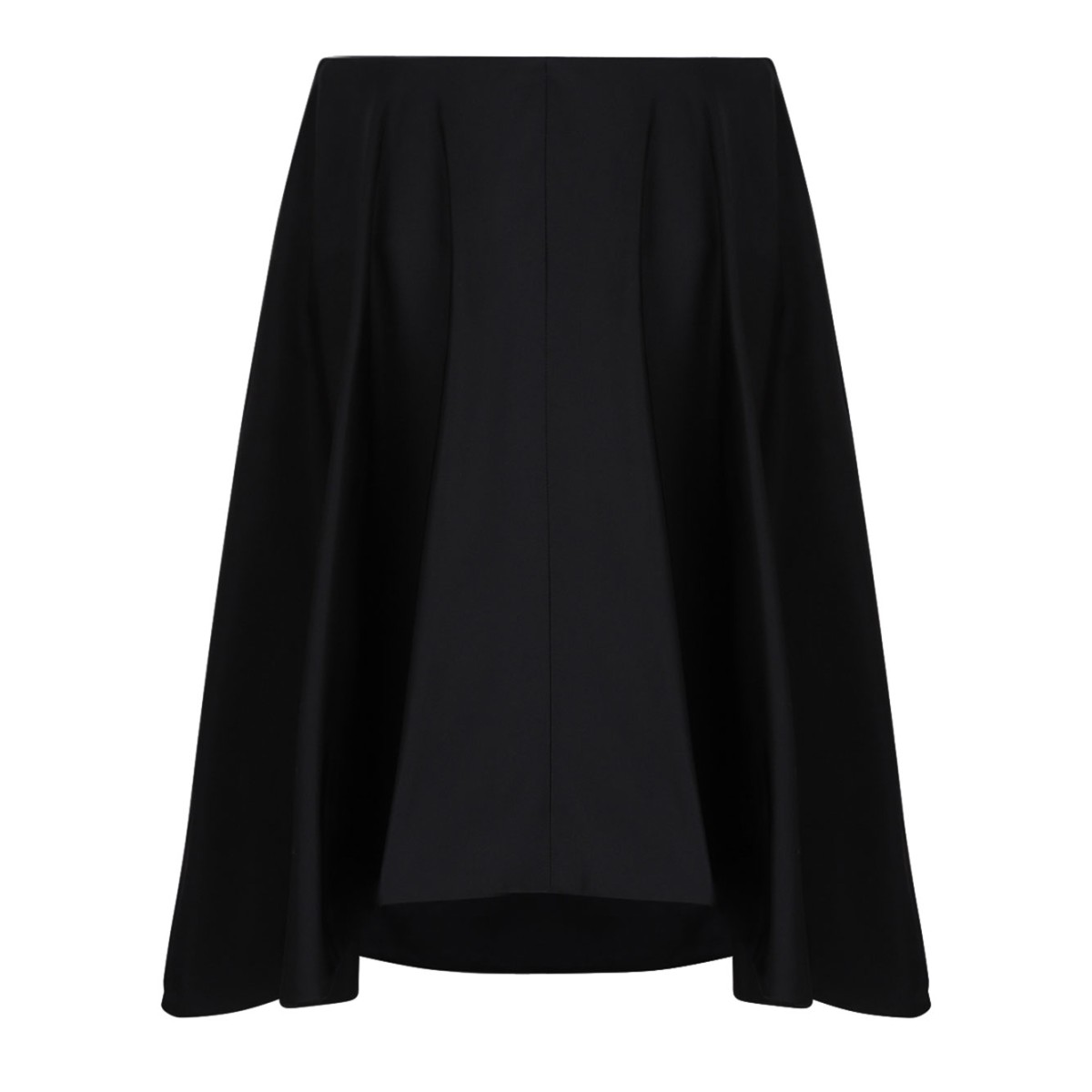 Black Flared Midi Skirt