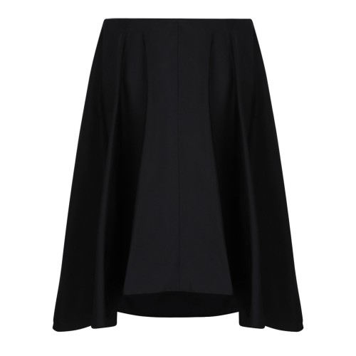 Black Flared Midi Skirt
