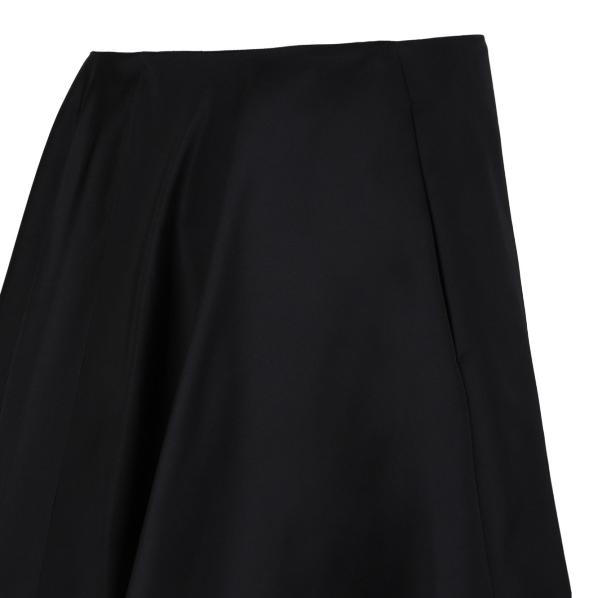Black Flared Midi Skirt