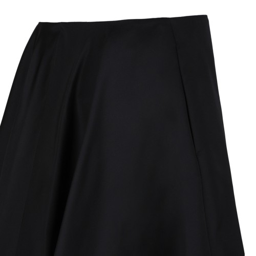 Black Flared Midi Skirt