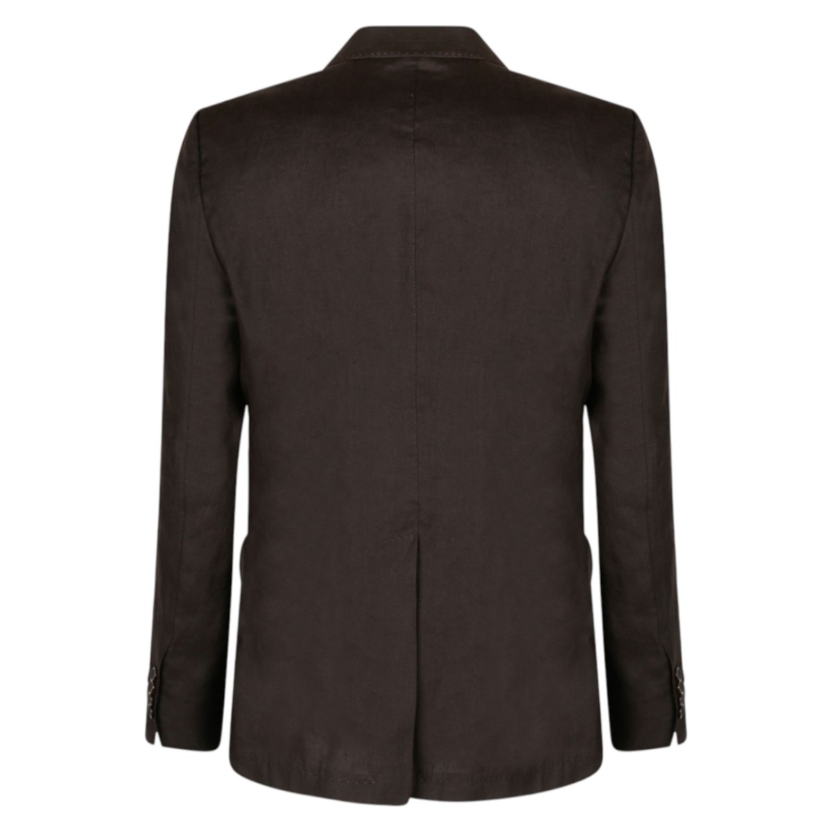 Brown Linen Double Breasted Blazer