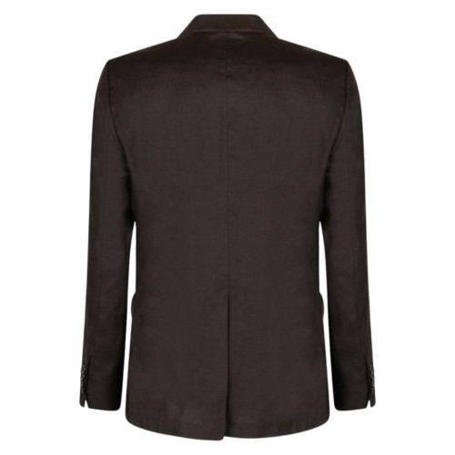 Brown Linen Double Breasted Blazer
