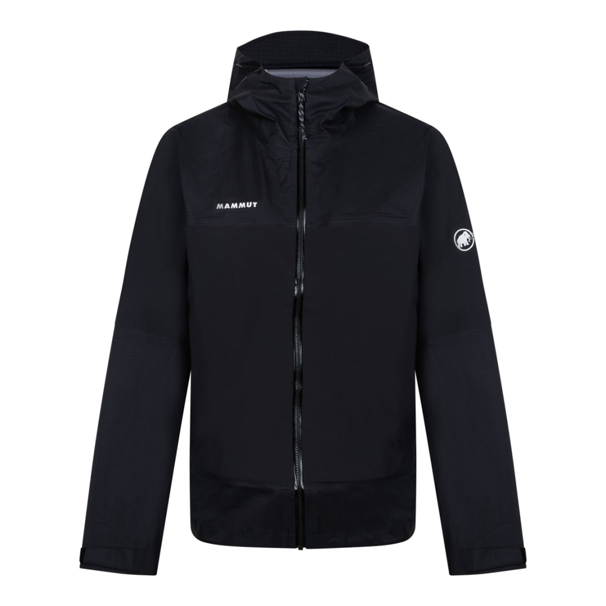 Black Hooded Technical Jacket In Performance Fabric