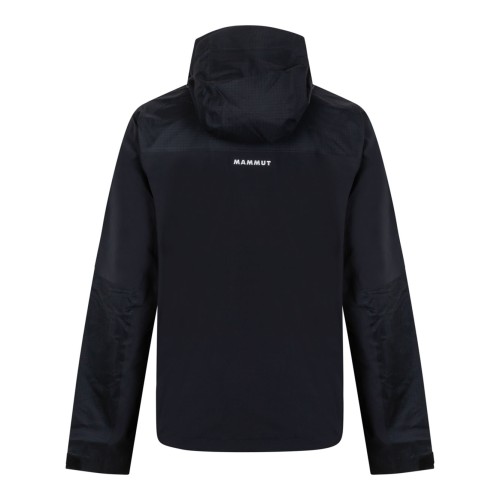 Black Hooded Technical Jacket In Performance Fabric 2