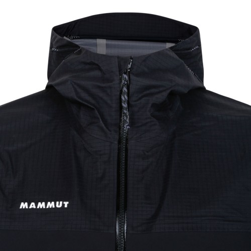 Black Hooded Technical Jacket In Performance Fabric