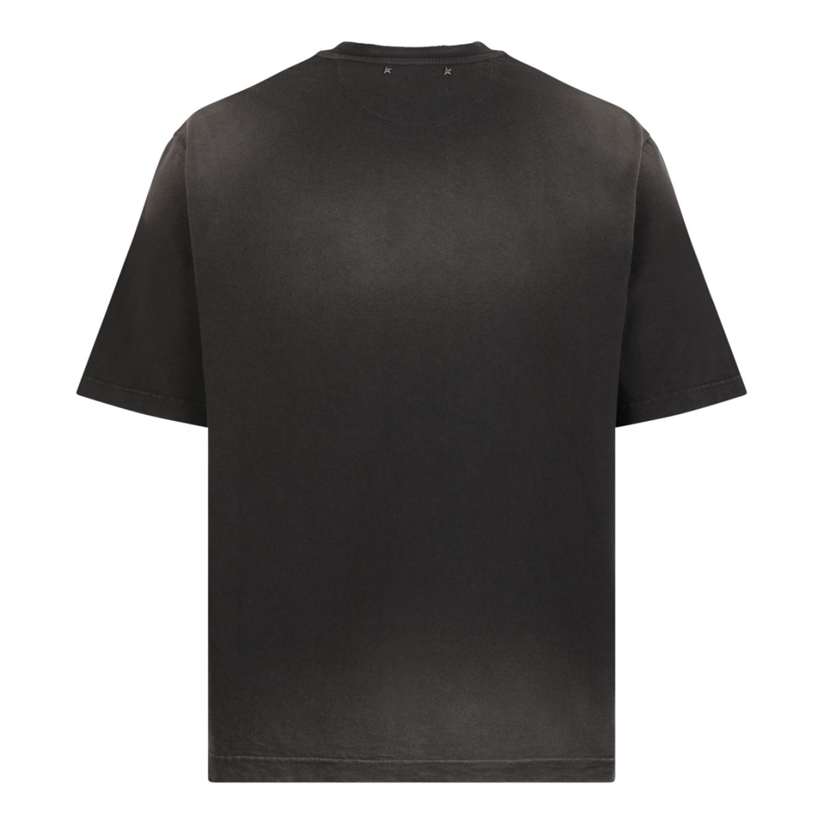 Black Cotton Star Printed T-Shirt